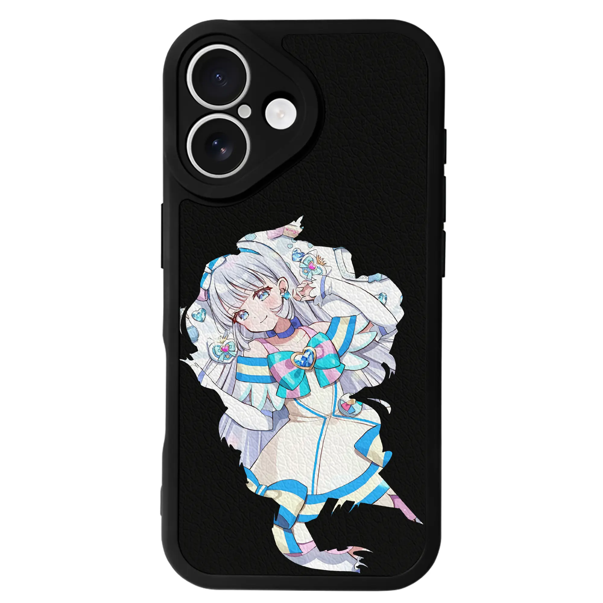 わんだふるぷりきゅあ グッズ 猫屋敷ユキ - IPhone 16シリーズ対応 ・ シリコンスマホケース ・ レザー調 ・ 高精度フィット ・ 耐衝撃 ・ ワイヤレス充電対応 ・ 精密カット